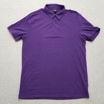 H&amp;M Polo Shirt Mens Large Purple Short Sleeve Button Up Casual - €12,03 EUR