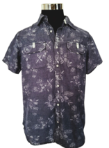 Paper Denim &amp; Cloth Shirt Men&#39;s Size Medium Island Casual Blue Hawaiian Tropical - $19.31