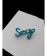 SEXY brooch Pin Blue rhinestone Fashion costume jewelry USA Seller - $238.30 MXN