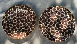 2 Gates Ware Sandwich Plates Giraffe Safari Animal Print By Laurie Gates... - £19.74 GBP