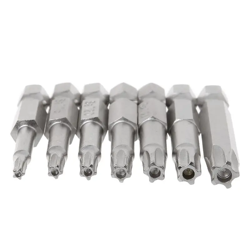 7Pcs  Drill Bits Screwdriver Magnetic Shank Hand Tools Five-pointed  Bore T10-T4 - £132.38 GBP