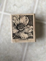 Stampin&#39; Up! Square Sunflower Rubber Stamp 2002 Wood Mount - £11.59 GBP