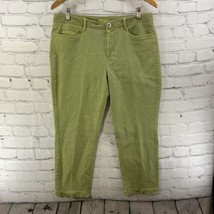 J Jill Pants Womens Sz 10 Authentic Fit Cropped Green Raw Hem - £19.45 GBP