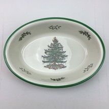 Vintage Spode Christmas Tree Oval Vegetable Baker Dish Box Porcelain China - £79.67 GBP