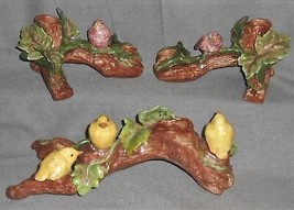 3 Pc Set California Art Pottery Freeman Leidy Birds On Branch Laguna Beach - £78.89 GBP