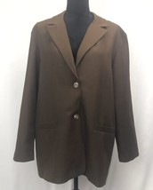 Alfred Dunner Womens Blazer Jacket Suit Coat Brown 2-button Womens Size 14 - £11.63 GBP