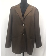 Alfred Dunner Womens Blazer Jacket Suit Coat Brown 2-button Womens Size 14 - $275.21 MXN