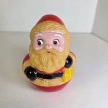Vintage Santa Claus Roly Poly Toy – Retro Plastic Wobble Figure 5&quot; Tall ... - $335.33 MXN