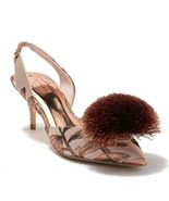 Ted Baker MIKALI Jacquard Pompom Slingback Pump Kitten Heels Rose Gold 6... - £98.91 GBP