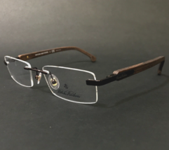 Brooks Brothers Eyeglasses Frames BB1006 1571 Brown Wood Rimless 51-18-140 - $93.28