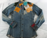 Vintage Denim Shirt Womens Small Blue Snap Front Color Patches Selvedge ... - £621.36 GBP