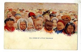 All Kinds of Little Troubles Postcard Babies Around the World 1910&#39;s - £15.81 GBP