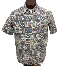 Reyn Spooner Hawaiian Shirt Pullover Reverse Patchwork Tribal Print Mens... - $47.50