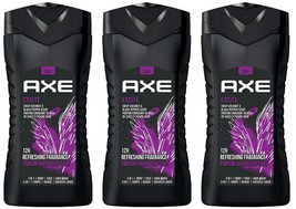 3 x Axe Excite 3In1 Body Face Hair Wash for Men Crisp Coconut Black Pepper 250ml - $34.99