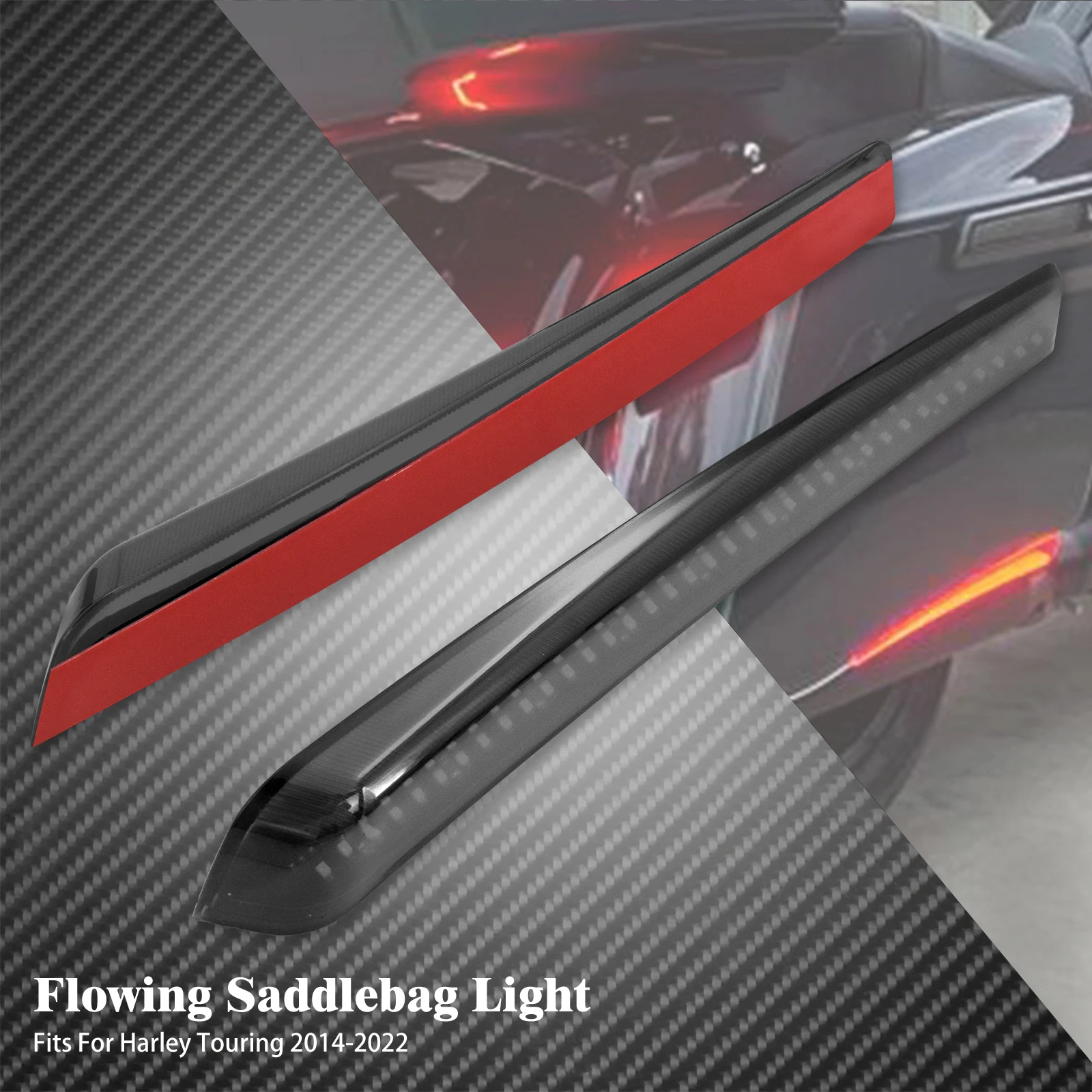 Motorcycle Extended Bag Lamp LED Flowing Saddlebag ke Turn Signal Light Waterpro - £325.29 GBP