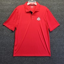 Ohio State Buckeyes Polo Shirt Men&#39;s Sz L Red Short Sleeve Embroidered READ*** - £10.63 GBP