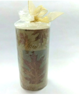 Vintage  Autumn Leaves Sugar Frosted Pillar Candle  3x6&quot; NEW - £15.71 GBP