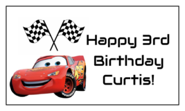 8 Personalized Disney Cars Stickers, Birthday Party Favors, Lightning McQueen - £9.58 GBP