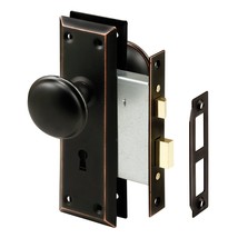 Prime-Line E 2495 Mortise Keyed Lock Set with Classic Bronze Knob  Perfect for R - £34.36 GBP