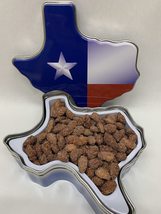 Cinnamon Roasted Almonds in a Texas Shaped Gift Tin - $30.00