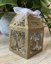 Gift Boxes Bridal Shower Anniverary Birthday Wedding Favor (75,Glitter Gold) - $36.00