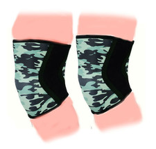 Black Green Military Style Neoprene Knee Sleeves Cap Protector (7 Mm) Cp Made - £16.07 GBP+