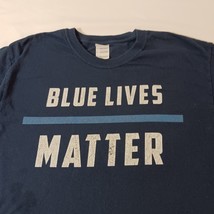 Gildan Heavy Cotton BLUE LIVES MATTER Men's Blue T-Shirt Long Sleeve Size Large image 7