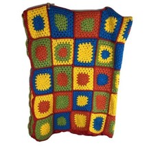 Granny Square Afghan Blanket Full Size Roseanne 56x68 - £28.68 GBP
