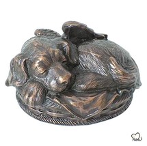 Dog Angel Pet Cremation Urn For Ashes in a Bronze Finish - £43.35 GBP