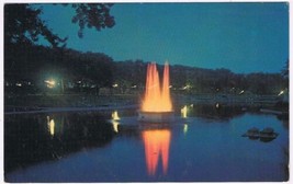 Postcard Illuminated Fountain At Lafontaine Park Montreal Quebec - $2.96