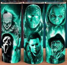 Horror Stars Michael Meyers - Freddy - Jason - Pennywise Green Mug Tumbler - $19.95