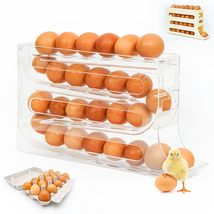 AURABITE 4 Tiers Egg Holder for Fridge - Large Capacity 30 Egg Organizer... - £11.11 GBP