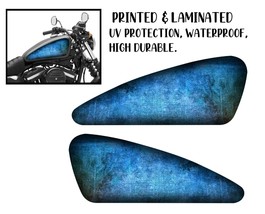 Motorcycle tank sticker / skin blue grange decals 2pcs Fits For Most Harley - £20.97 GBP