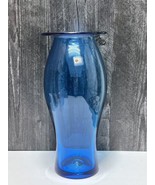 Scarce Blenko Form Azure Blue Tall Vase 12.5&quot; Tall Flat Top Label - £72.71 GBP