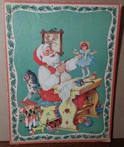 Whitman Santa Claus Toy Making Christmas Puzzle Tray 1960s Complete No 2... - £13.31 GBP