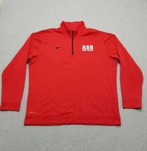 Nike Sweatshirt Mens XL Red Long Sleeve Zip Dri Fit Pullover - $306.81 MXN