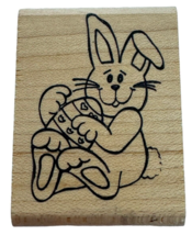 Touche Rubber Stamp Bunny Spring Rabbit with Easter Egg Floppy Ear Card Making - £5.47 GBP
