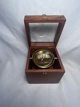 Hampton Nautical Brass Gimble Compass Nautical Decoration In Glass Top W... - $49.95
