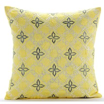 Little Memories, Yellow 16&quot;x16&quot; Silk Decorative Pillowcase - £21.07 GBP+