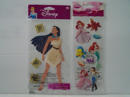 Disney Jumbo Pocahontas &amp; Little Mermaid Dimensional Stickers - $11.99