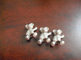 Lot of 3 Miniature Pewter Teddy Bear Figurines - £14.12 GBP