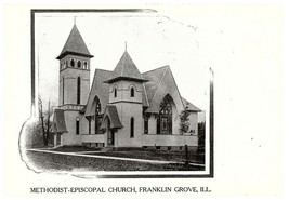 Lot 2 Methodist Episcopal Church Franklin Grove Illinois IL Postcard - £12.84 GBP