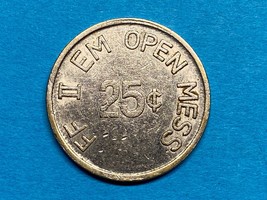 Military Trade Token, Ff Ii Em Open Mess, Long Binh, Vietnam, 25 Cent, Vintage - £11.68 GBP