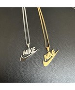 2 Pack of 20” Nike Swoosh Pendant &amp; Necklace Gold and Silver Plated Stai... - $48.55 CAD