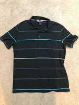 Young Men&#39;s Sz Xl Black Striped Tony Hawk Short Sleeve Polo Golf Skater Shirt - £9.11 GBP