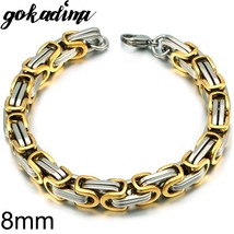 Gokadima men bracelet byzantine stainless steel links &amp; chains Bracelets for man - £9.80 GBP