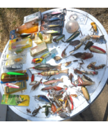 Large Lot of Vintage fishing lures, some still in boxes unused HEDDON''MANNS etc - $198.00