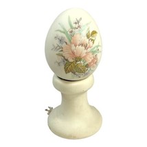 Vtg Hand Painted Flowers Ceramic Wildflowers Butterfly Trinket Egg Pedes... - £25.84 GBP