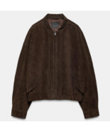 ZARA BNWT 2026. CHOCOLATE BROWN 100% SUEDE BOMBER JACKET. 4341/873/753 - $268.70