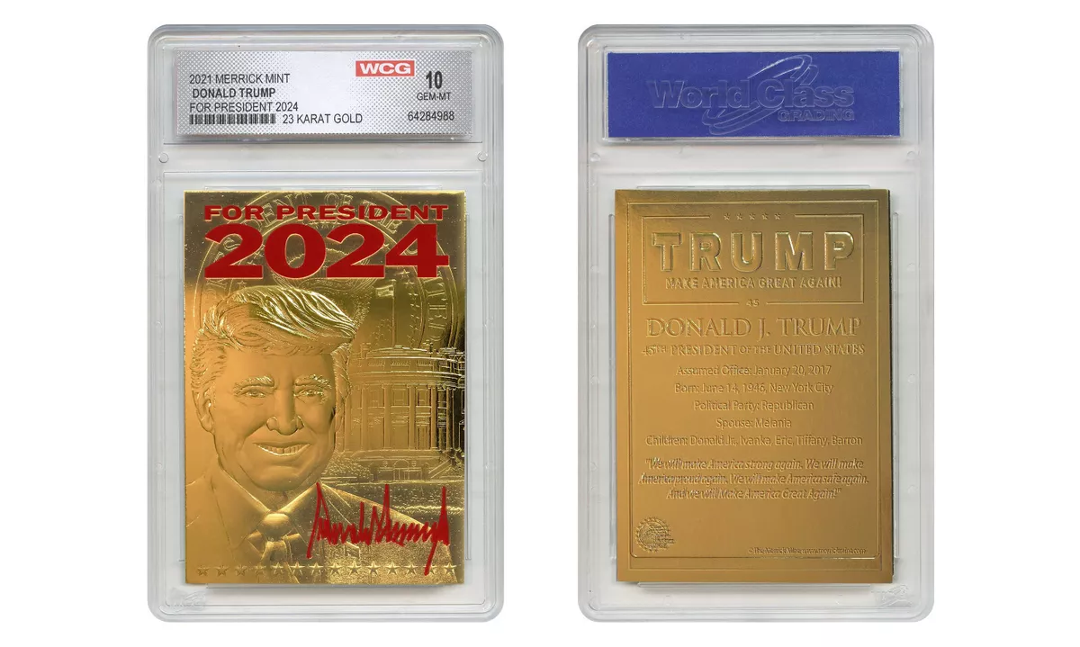 DONALD TRUMP 2024 Save America 23K GOLD SIGNATURE Card - Graded GEM-MINT 10 - €30,57 EUR
